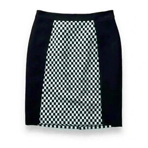 Black & Off White Pencil Checkered Skirt Size 10 New​